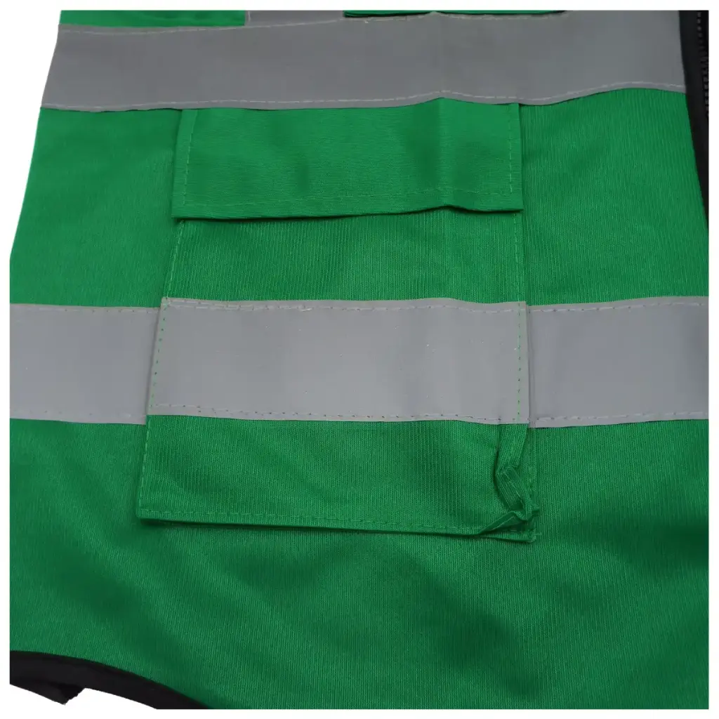 Green Reflective Vest with Pockets