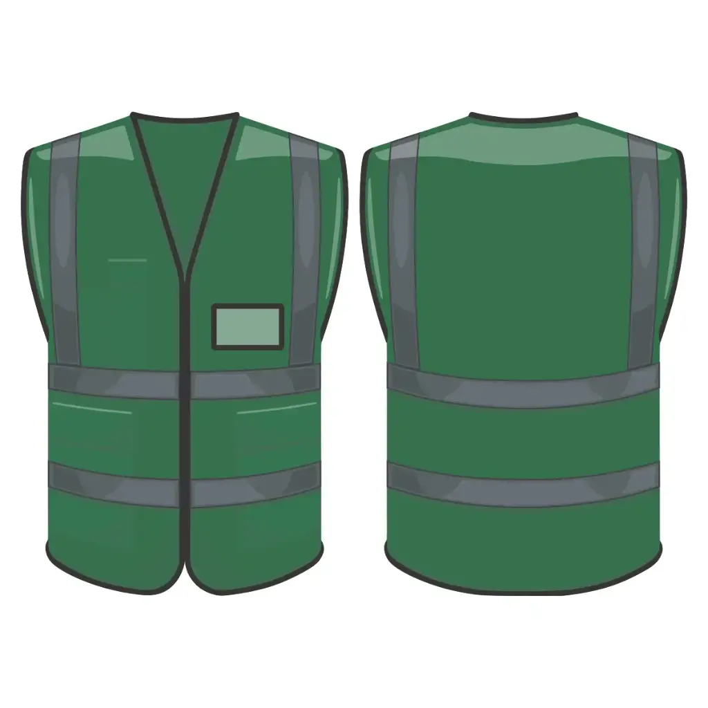 Green Reflective Vest with Pockets