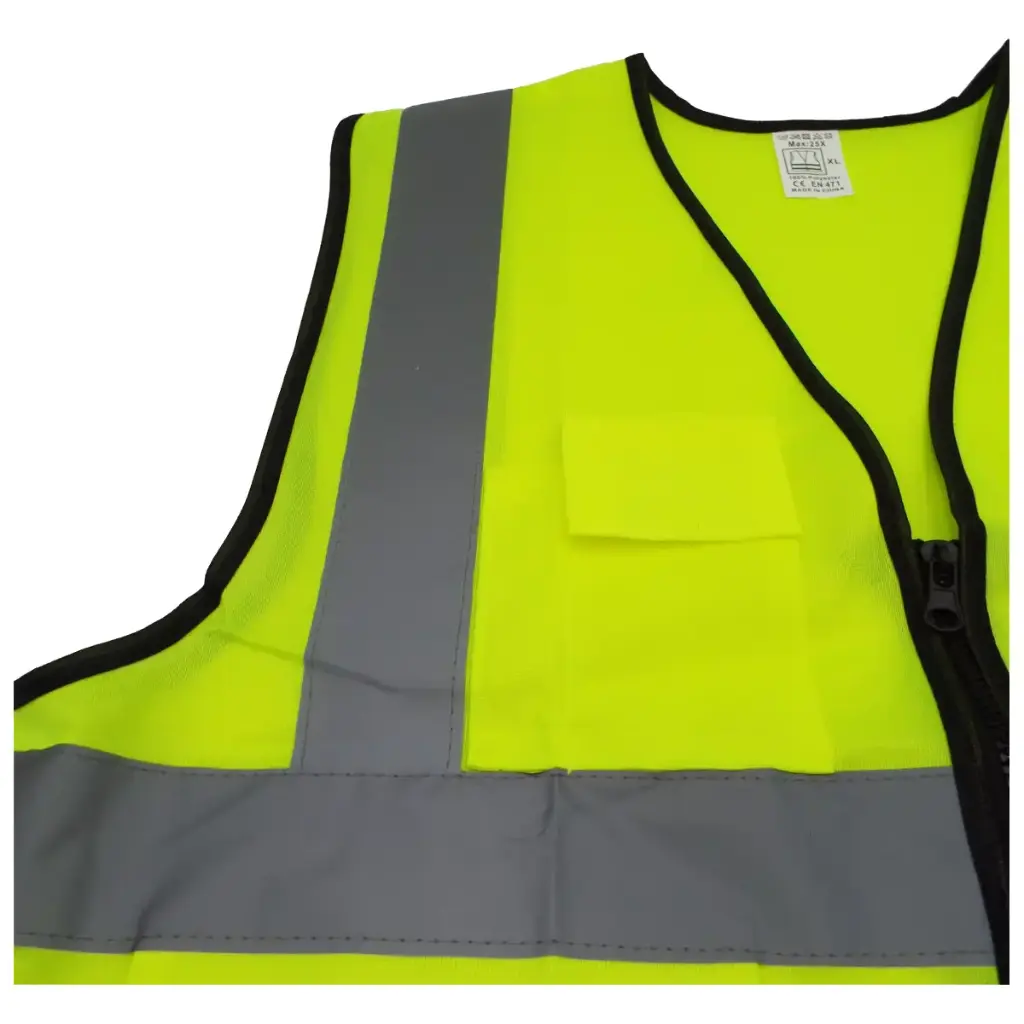 Lime Reflective Vest with Pockets