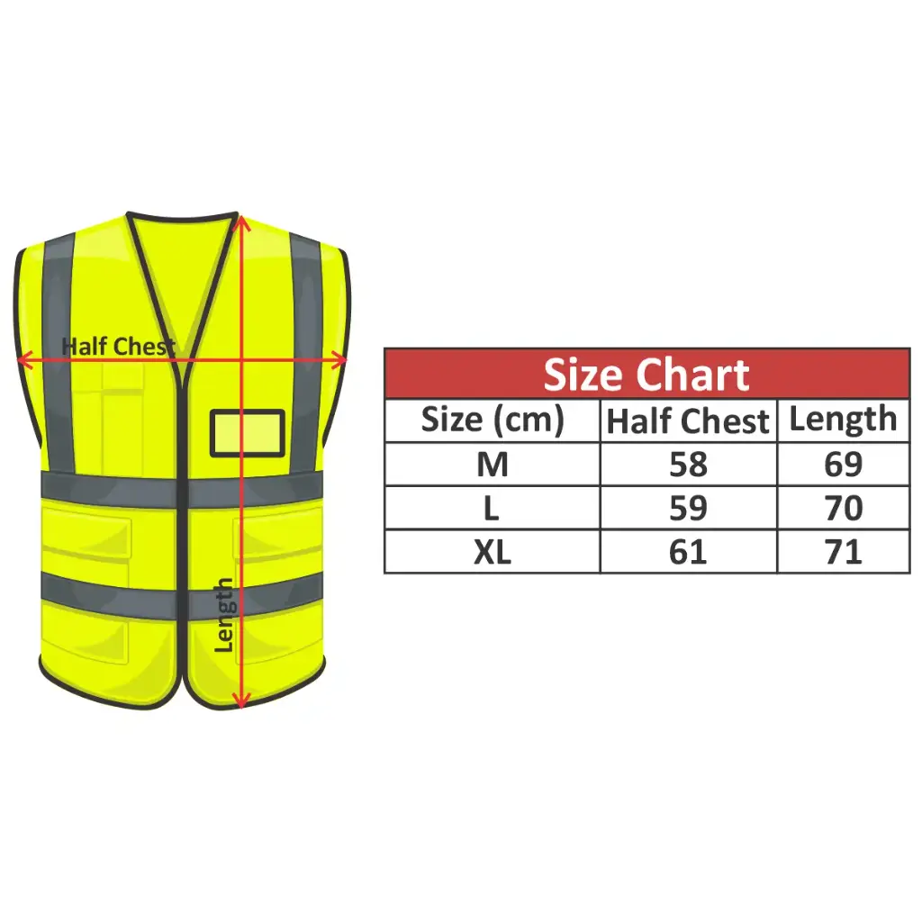 Lime Reflective Vest with Pockets