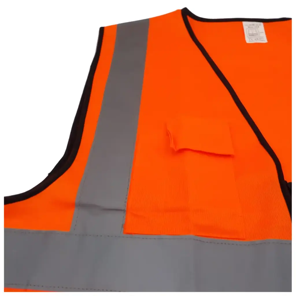 Orange Reflective Vest with Pockets