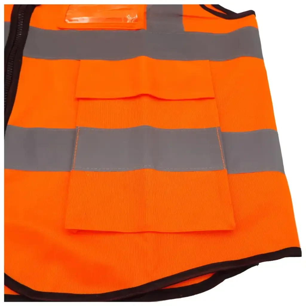 Orange Reflective Vest with Pockets