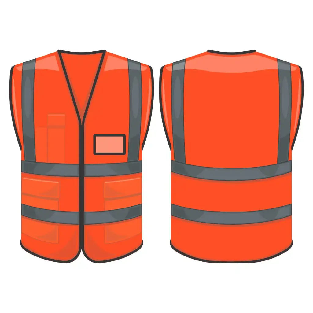 Orange Reflective Vest with Pockets