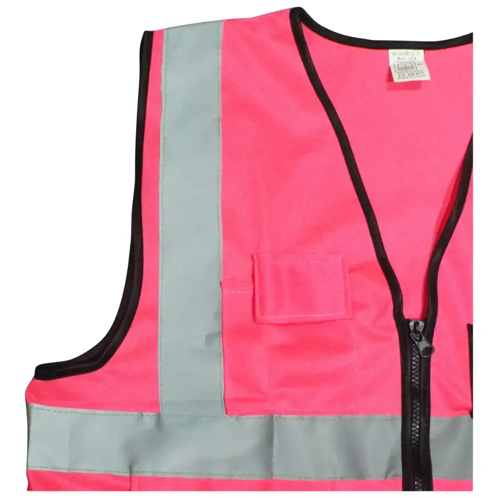 Pink Reflective Vest with Pockets