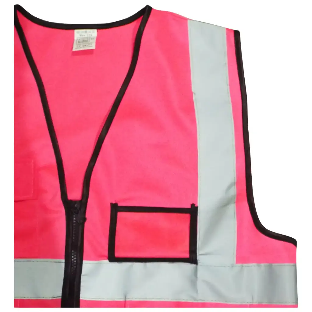 Pink Reflective Vest with Pockets