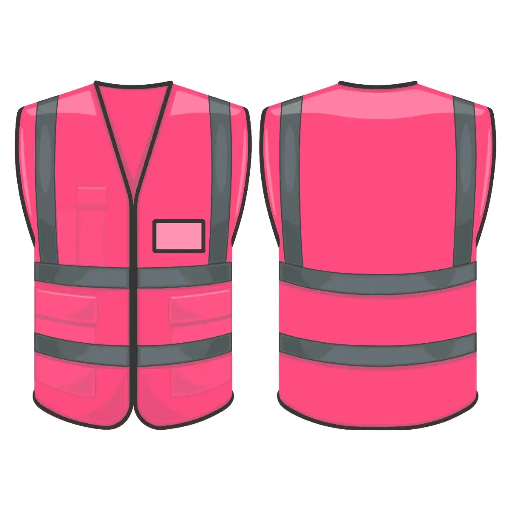 Pink Reflective Vest with Pockets