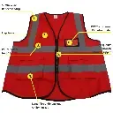 Red Reflective Vest with Pockets