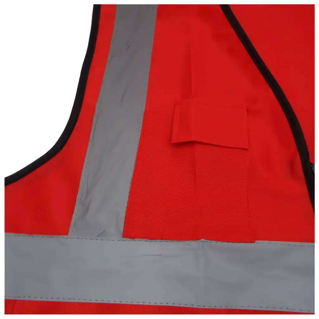 Red Reflective Vest with Pockets