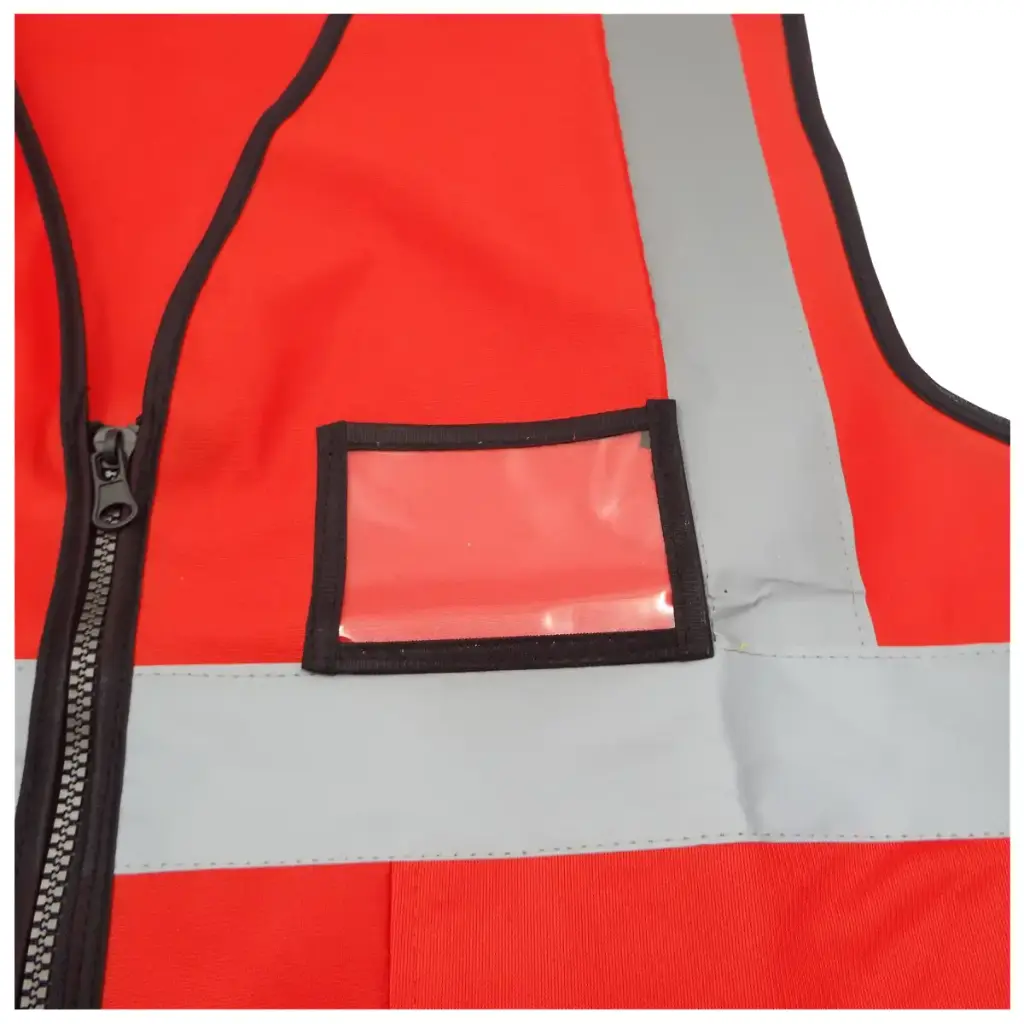 Red Reflective Vest with Pockets