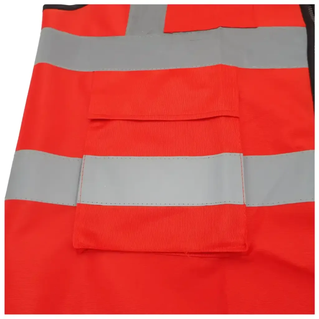 Red Reflective Vest with Pockets