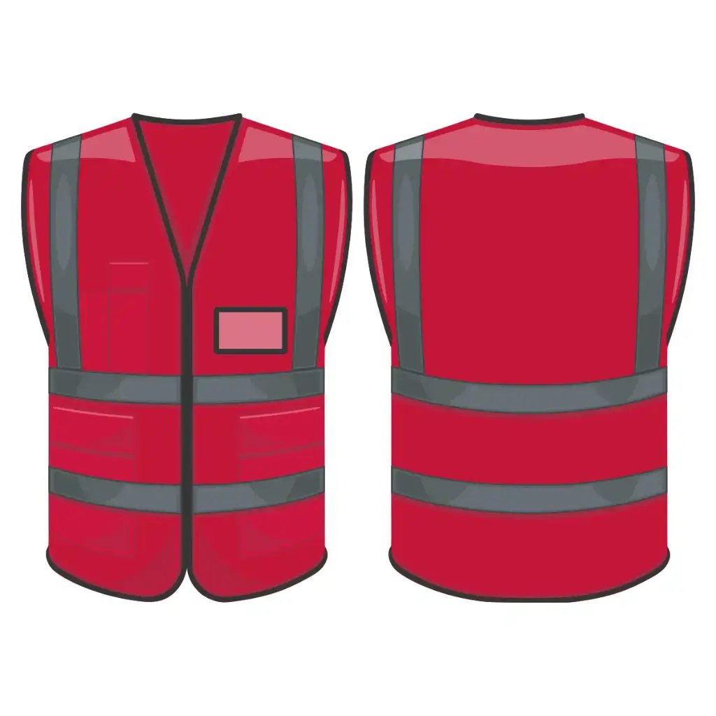 Red Reflective Vest with Pockets