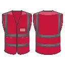 Red Reflective Vest with Pockets