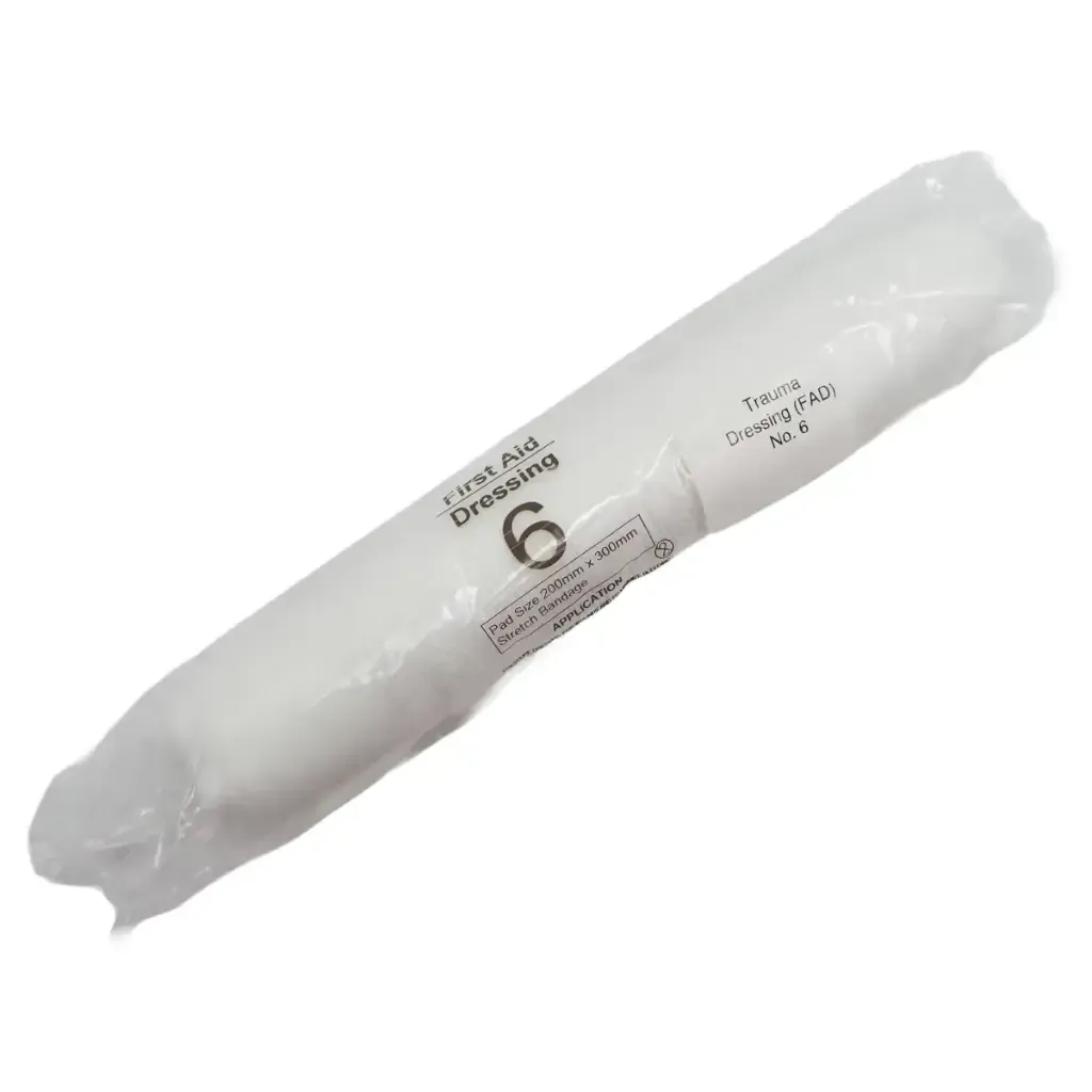 First Aid Dressing (FAD) No. 6 – Sterile Trauma Pad for Emergency Care & Compliance