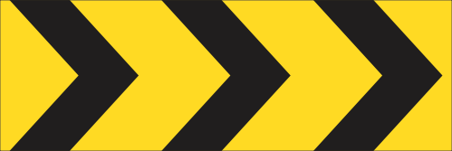 TW407 - Temporary Sharp Curve Chevron (Triple) Road Sign