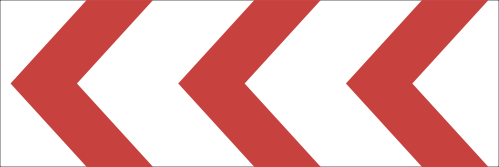 W408 - Sharp Curve Chevron (Triple) Road Sign