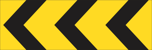 TW408 - Temporary Sharp Curve Chevron (Triple) Road Sign