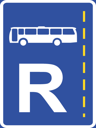 R302 - Bus Lane Reservation Road Sign