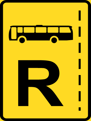 TR302 - Temporary Bus Lane Reservation Road Sign