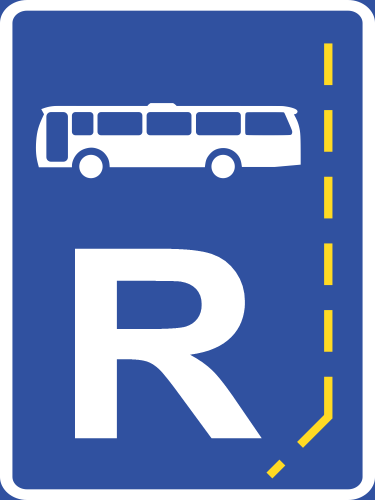 R303 - Start Of Bus Lane Reservation Road Sign