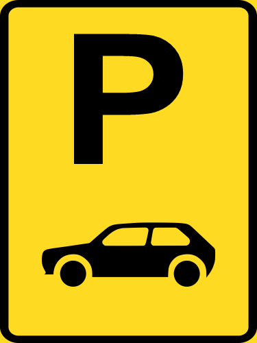 TR308-P - Temporary Motor Car Parking Reservation Road Sign