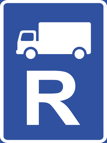 R313 - Goods Vehicle Reservation Road Sign