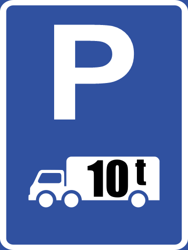 R314-P - Goods Vehicle Over Indicated G.V.M. Parking Reservation Road Sign