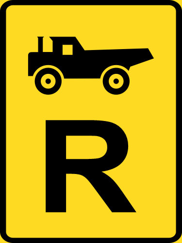 TR315 - Temporary Construction Vehicle Reservation Road Sign