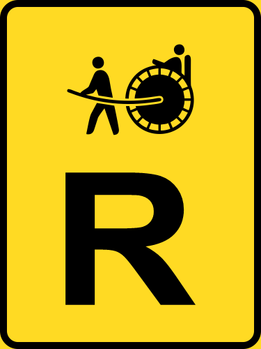 TR318 - Temporary Rickshaw Reservation Road Sign