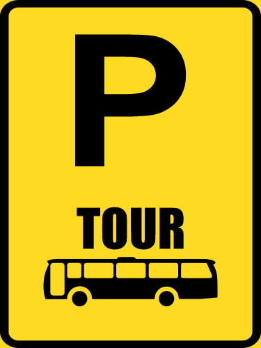 TR319-P - Temporary Tour Bus Parking Reservation Road Sign