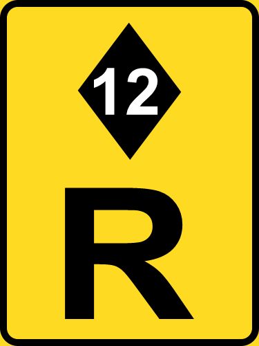 TR320 - Temporary High Occupancy Vehicle Reservation Road Sign