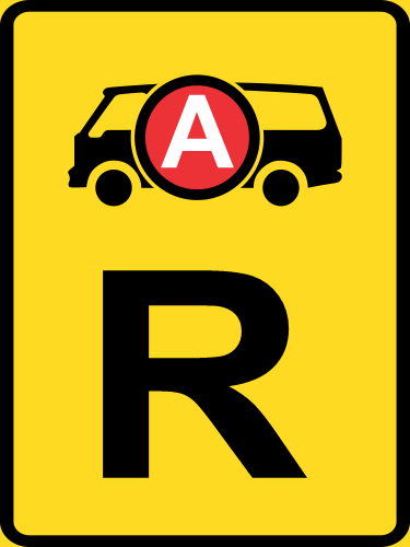 TR321 - Temporary Emergency Vehicle Reservation Road Sign