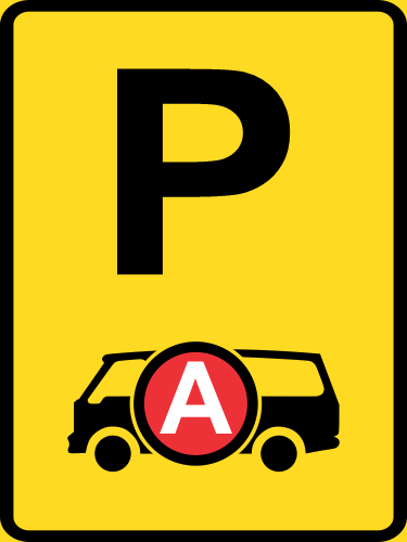 TR321-P - Temporary Emergency Vehicle Parking Reservation Road Sign