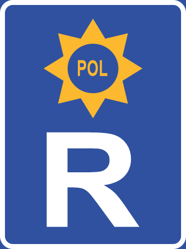 R322 - Police Vehicle Reservation Road Sign