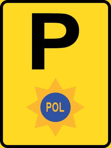 TR322-P - Temporary Police Vehicle Parking Reservation Road Sign