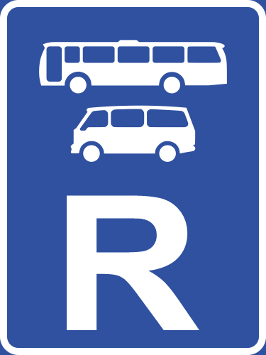 R327 - Bus & Mini-Bus Reservation Road Sign