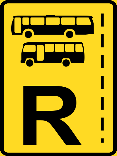 TR331 - Temporary Bus & Midi-Bus Lane Reservation Road Sign