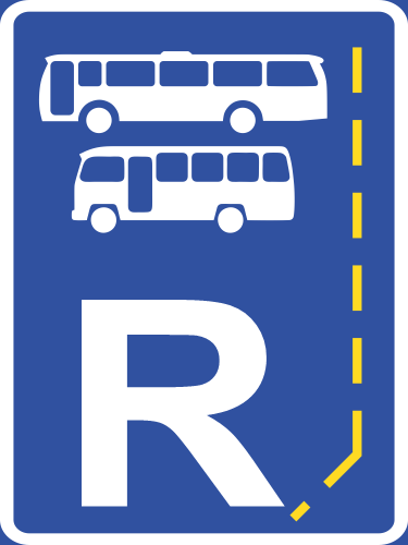 R332 - Start Of Bus & Midi-Bus Lane Reservation Road Sign