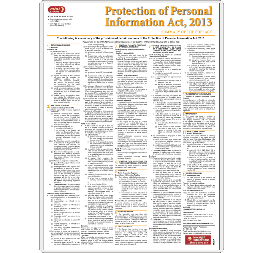 POPI Act - (Protection of Personal Information Act) Poster