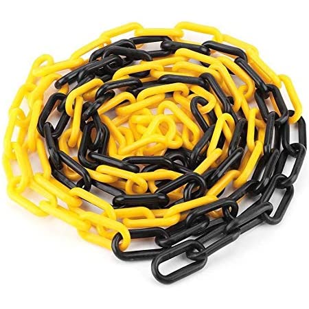 Black & Yellow Plastic Chain - 8mm x 25m