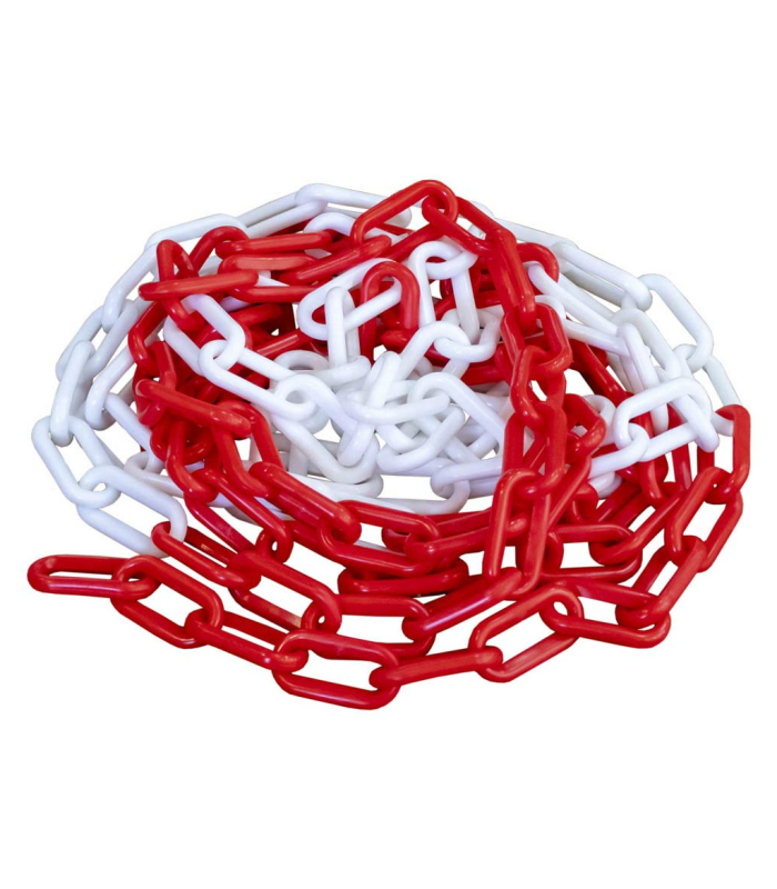 Red & White Plastic Chain - 8mm x 25m