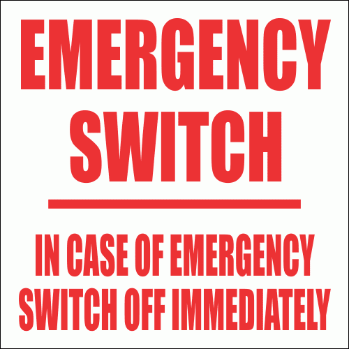 EL19 - Emergency Switch Sign