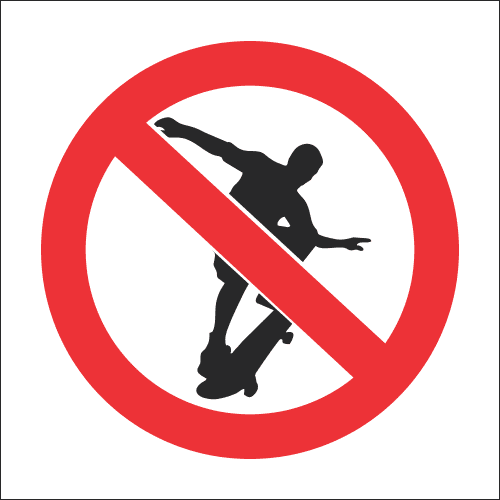 PR15 - No Skateboarding Sign