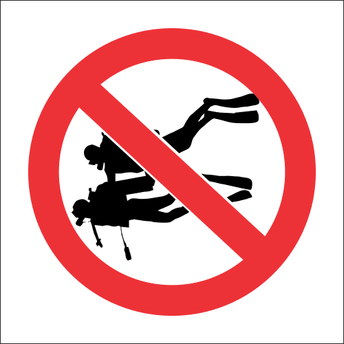 PR25 - No Scuba Diving Sign