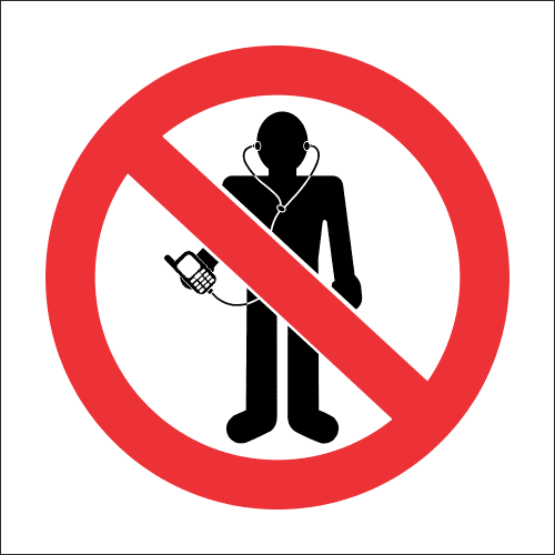 PR38 - No Earphones Sign
