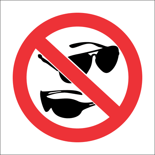 PR48 - No Sunglasses Sign