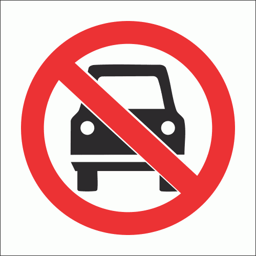 PV16 - No Vehicles Safety Sign