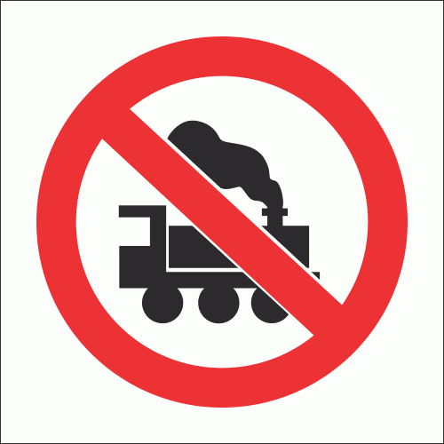 PV17 - No Locomotives Safety Sign