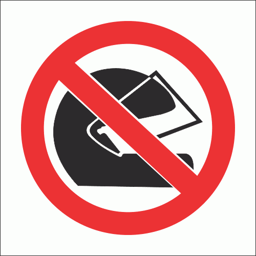 PV18 - No Helmets Safety Sign