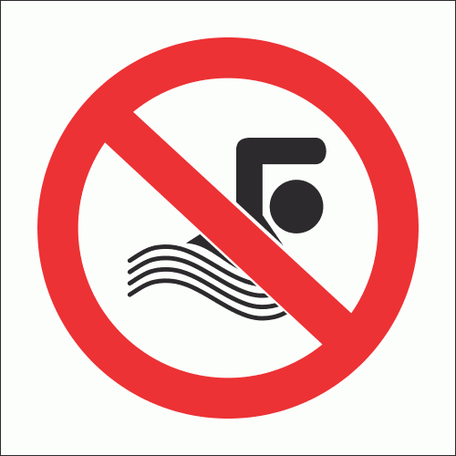 PV24N - No Swimming Safety Sign