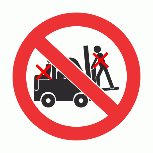 PV29 - No Lifting On Forklift Safety Sign